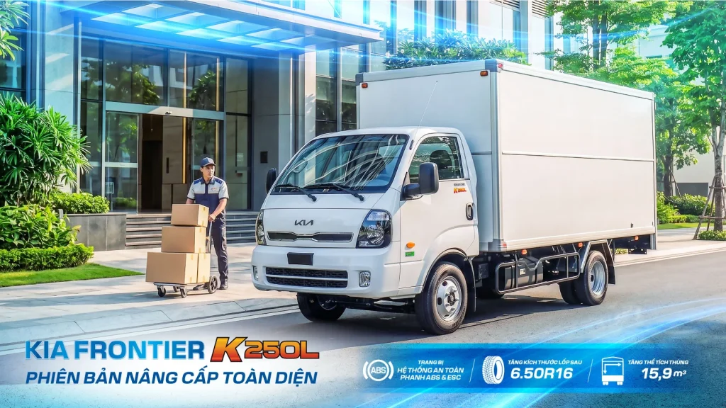 KIA Frontier K250L bản nâng cấp: thùng 15,9 m³, động cơ Euro 5