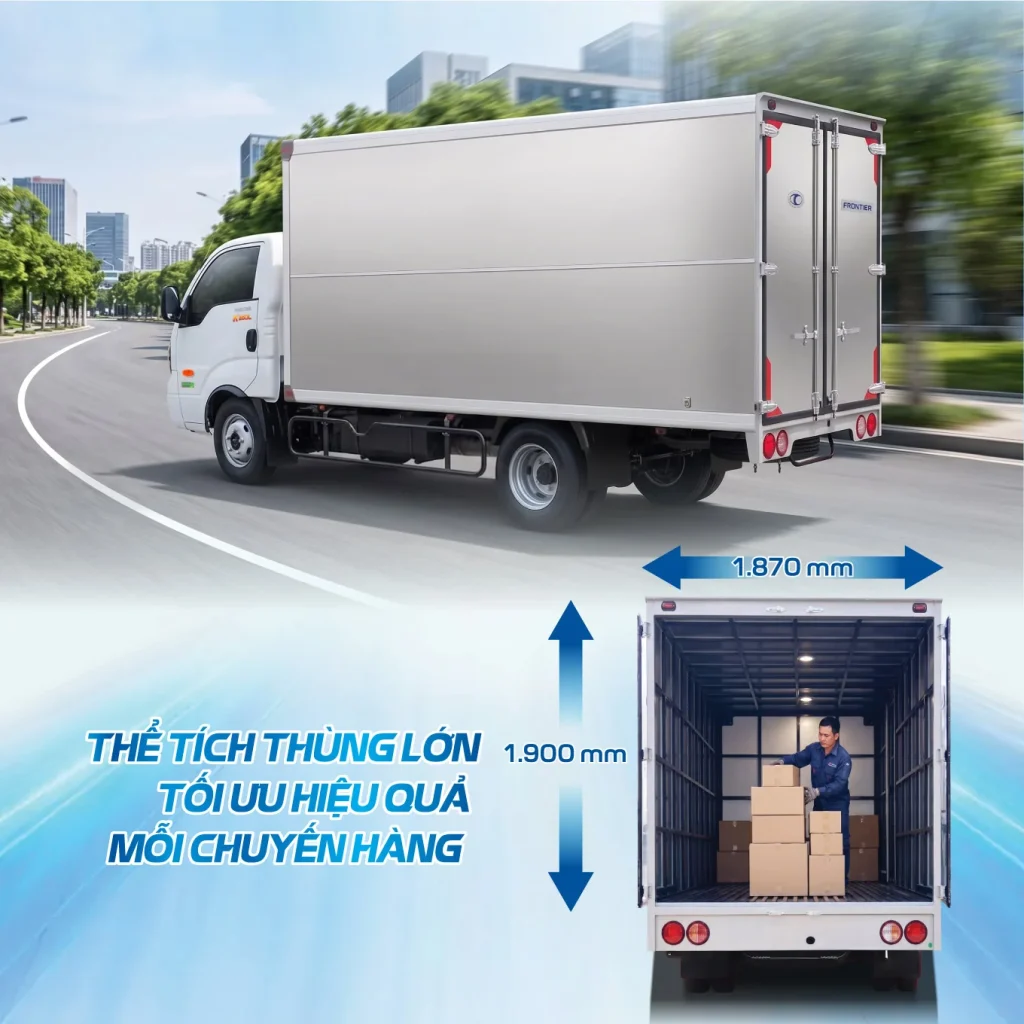 KIA Frontier K250L bản nâng cấp: thùng 15,9 m³, động cơ Euro 5