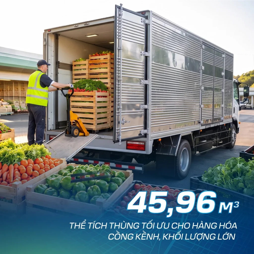 THACO Linker S T16-7.6: tải trọng 9 tấn, thùng dài 7,6 m