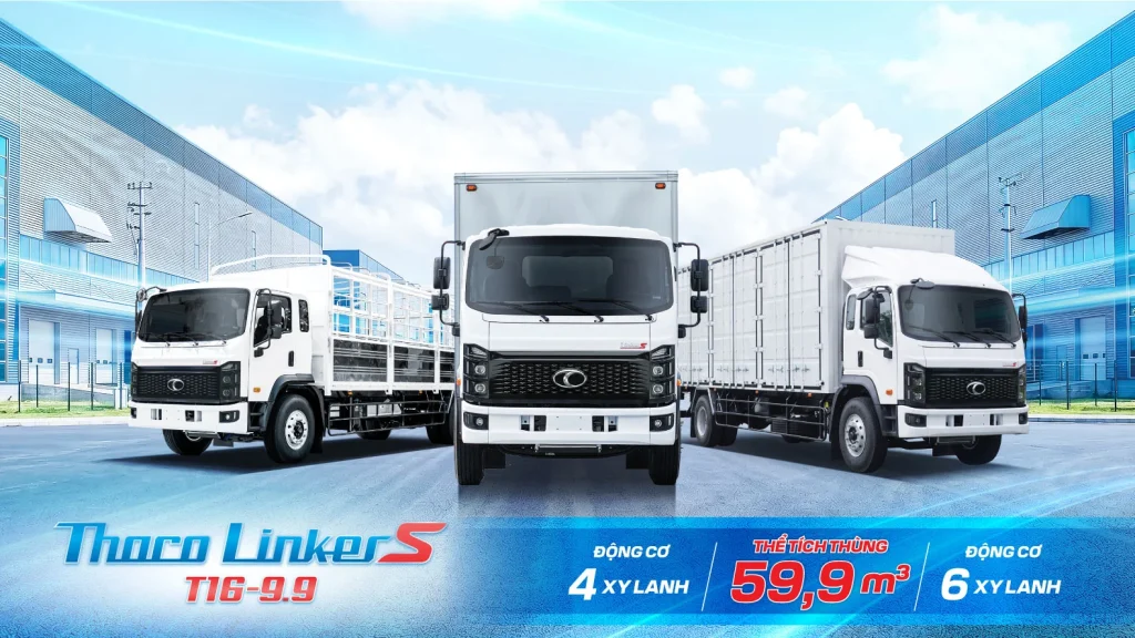 THACO Linker S T16-9.9: thùng dài 9,9 m, thể tích 59,9 m³