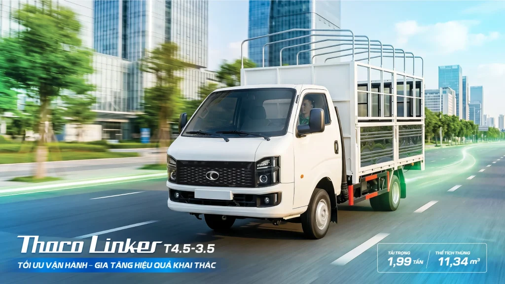 THACO Linker T4.5-3.5: thùng 11,34 m³, sàn thấp 930 mm