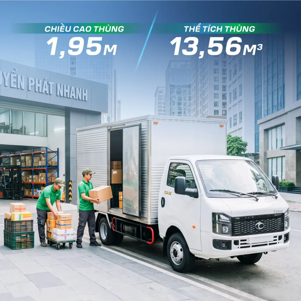 THACO Linker T5.0-3.8: thùng hàng 13,56 m³ lớn nhất phân khúc