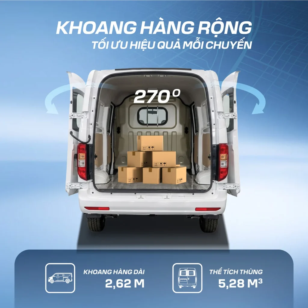 THACO Towner E V2.6-2S: xe van điện nhỏ gọn cho giao nhận nội đô
