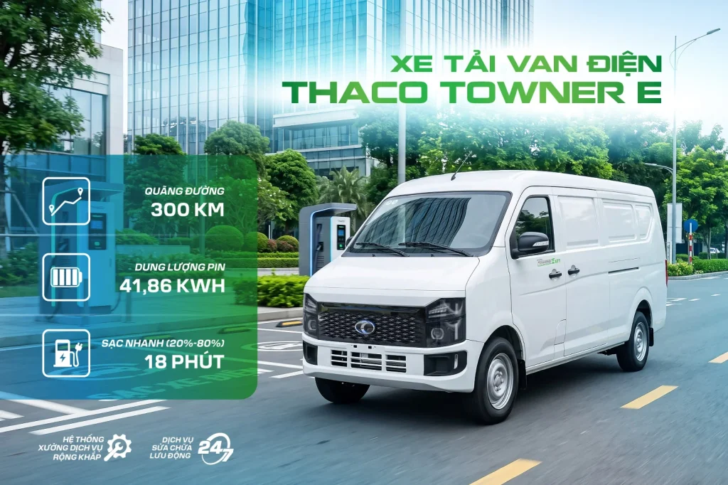THACO Towner E: xe tải van điện cho logistics đô thị